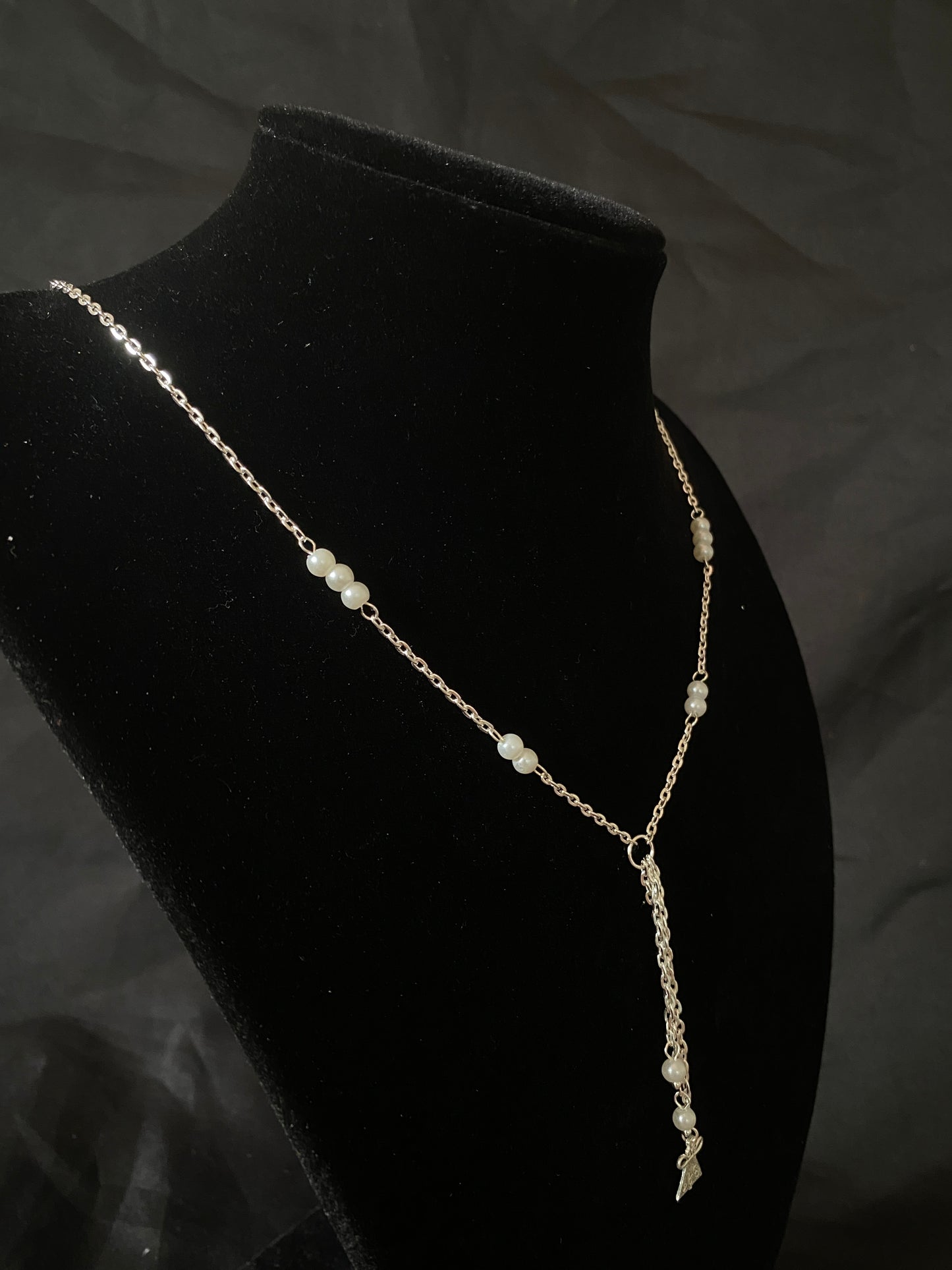 SCN413 Beautiful Chain Necklace w/ Glass Pearl & Phiaj