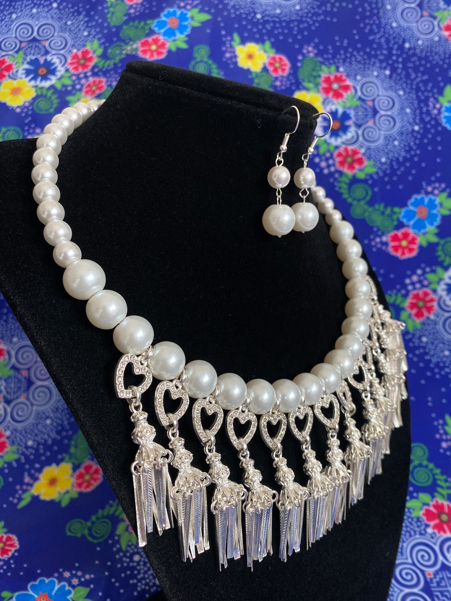 GPN174 Unique Glass Pearl Necklace w/Earrings